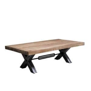 Industry Couchtisch aus Teak Massivholz Metall