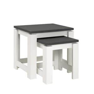 Zweisatztisch in Weiß Grau modern (zweiteilig)