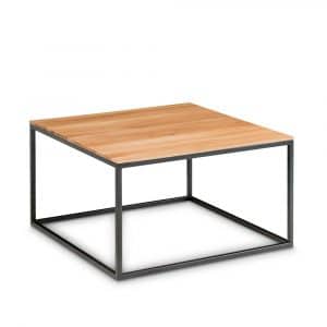 Echtholztisch aus Asteiche Massivholz und Metall 70 cm breit