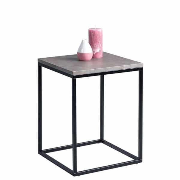 Sofa Beistelltisch in Hellgrau und Schwarz 40 cm breit
