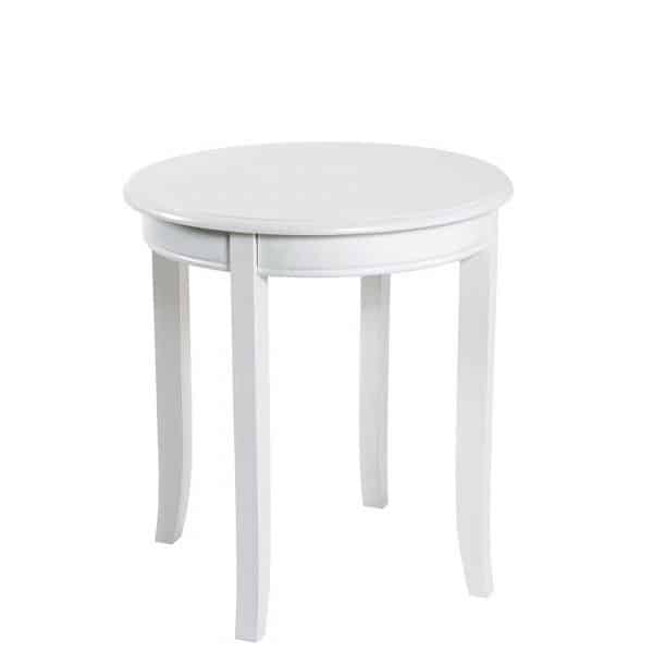 Runder Beitisch in Weiß Vintage Design