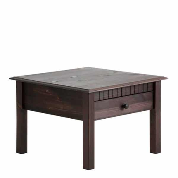 Sofa Beistelltisch in Wengefarben Kiefer Massivholz