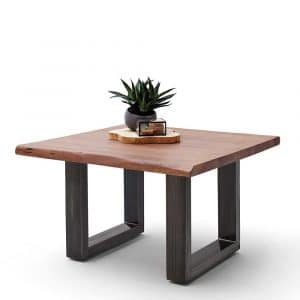 Baumkantentisch für Wohnzimmer Walnussfarben und Schwarz