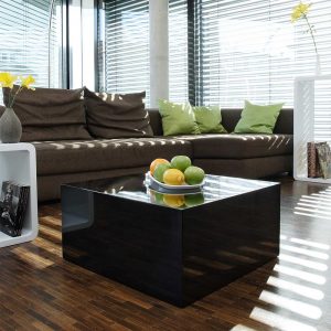 Block Couchtisch in Schwarz Hochglanz 60 cm breit