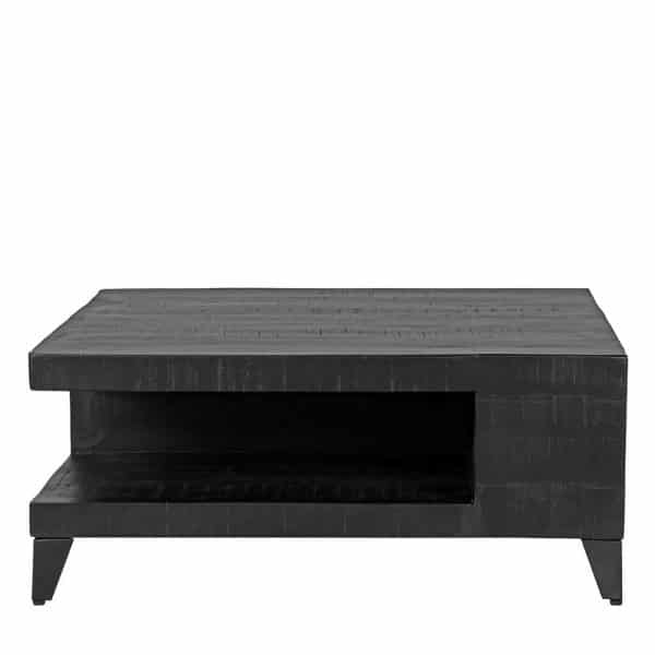 Couchtisch Industrie Look in Schwarz Mangobaum Massivholz