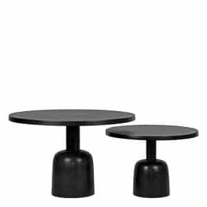 Wohnzimmer Tische mit runder Tischplatte Schwarz (zweiteilig)