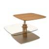 Moderner Couchtisch aus Wildeiche Massivholz und Sicherheitsglas Made in Germany