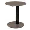 Runder Beistelltisch mit Glasplatte in Beige Grau Made in Germany