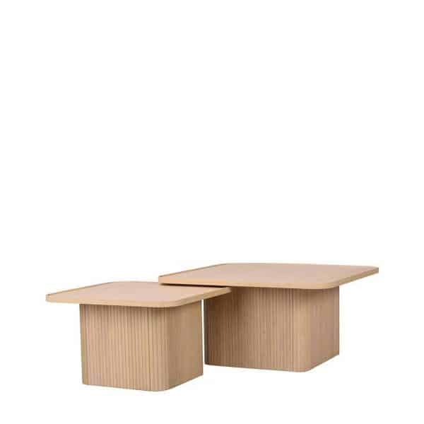 Wohnzimmer Tische in Eiche White Wash quadratischer Tischplatte (zweiteilig)