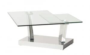 Couchtisch Glas Metall drehbar  Budelli  silber Tische > Couchtische > Couchtische rechteckig - Höffner