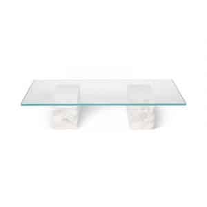 Mineral Couchtisch / 120 x 70 cm - Marmor & Glas - Ferm Living - Weiß/Transparent