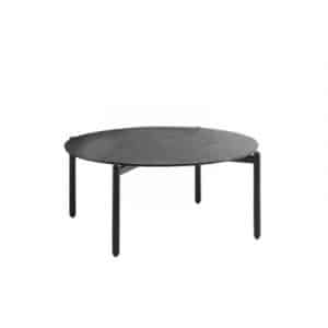 Undique Couchtisch / Ø 91 x H 37 cm - Steinzeug mit Terrazzo-Optik - Kartell - Schwarz