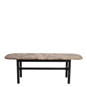 Wohnzimmer Tisch mit Marmorplatte Gestell aus Eiche Massivholz