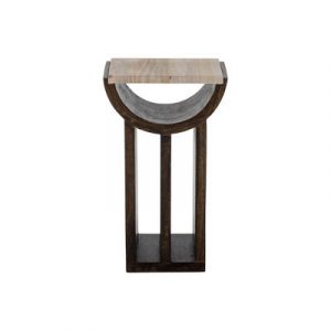 Saphia Beistelltisch / Marmor & Holz - 30 x 24 x H 50 cm - Bloomingville - Beige