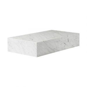 Plinth Grand Couchtisch / Marmor - 137 x 76 cm x H 28 cm - Menu - Weiß
