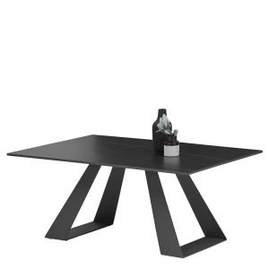 Sofa Tisch modern mit Keramikplatte Metall Bügelgestell