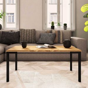 Couchtisch Massivholz und Metall aus Wildeiche Skandi Design