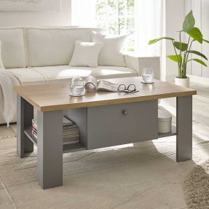 Landhausstil Sofatisch mit zwei Schubladen 107 cm breit