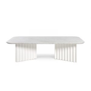 Couchtisch Plec Large stein weiß / Marmor - 115 x 60 x H 30 cm - RS BARCELONA - Weiß