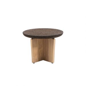 Couchtisch Cross kork braun holz natur Kork & Holz / Ø 60 x H 43 cm - Ethimo - Braun