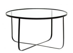 Couchtisch Harper metall glas schwarz transparent / Ø 80 cm - Glas & Metall - Bloomingville - Schwarz