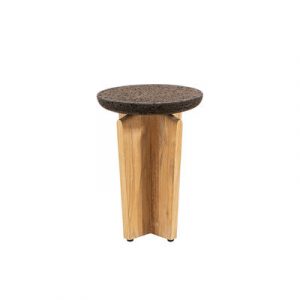 Beistelltisch Cross kork braun holz natur Kork & Holz / Ø 40 x H 54 cm - Ethimo - Braun