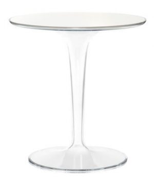 Beistelltisch Tip Top Glass glas plastikmaterial weiß / Tischplatte aus Glas - Kartell - Weiß