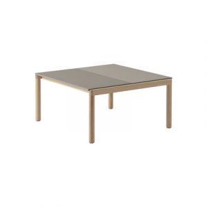 Couchtisch Couple keramik beige / 84.4 x 80 x H 40 cm - Beidseitig verwendbare Steinzeug-Tischplatte - Muuto - Beige