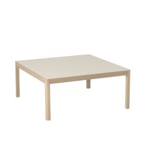 Couchtisch Workshop plastikmaterial grau holz natur / 86 x 86 x H 38 cm - Linoleum - Muuto - Grau