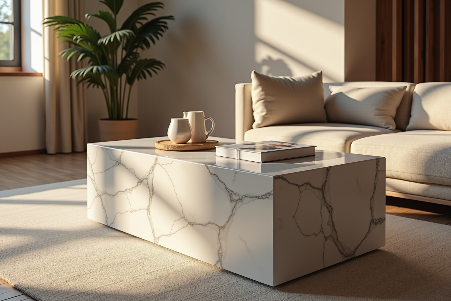 Marmorblock Eleganter Marmorblock Couchtisch für dein Zuhause